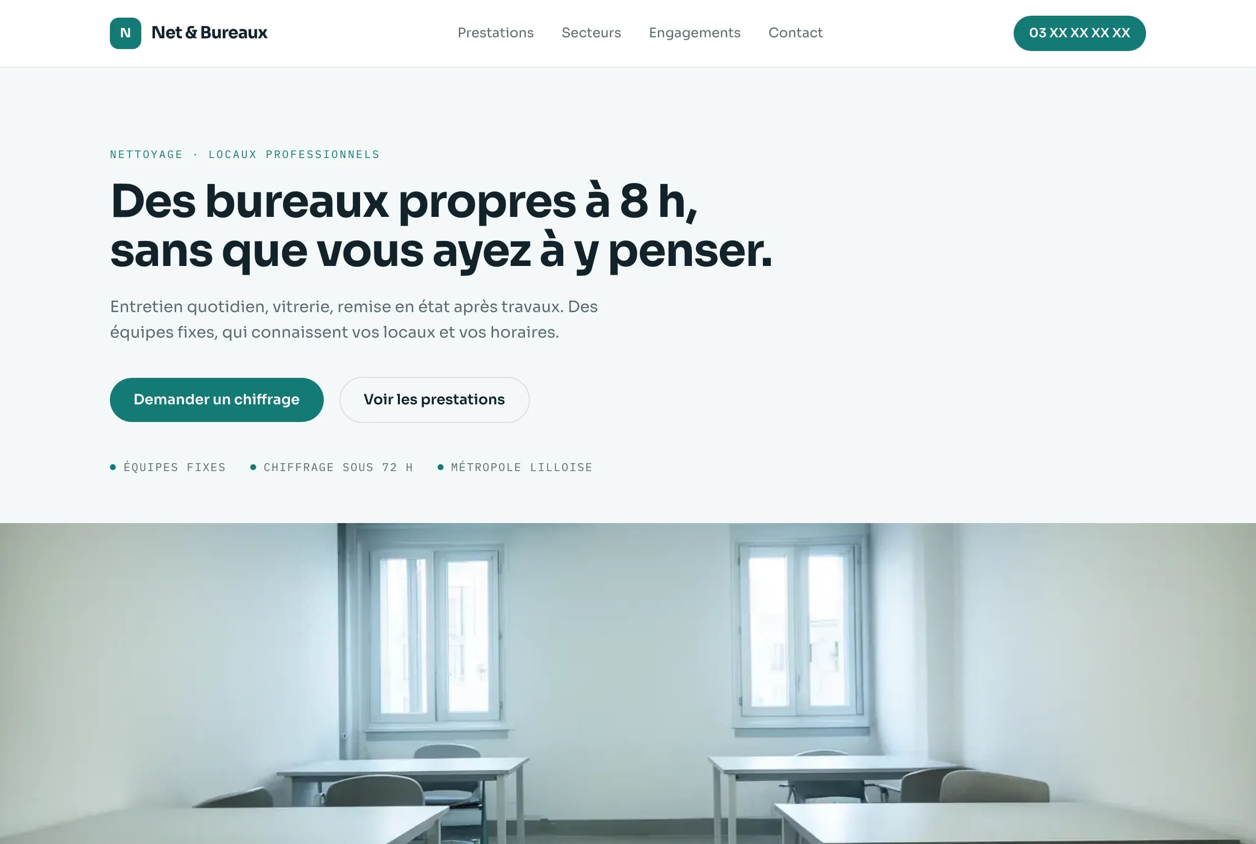 Aperçu du site de démonstration Net & Bureaux